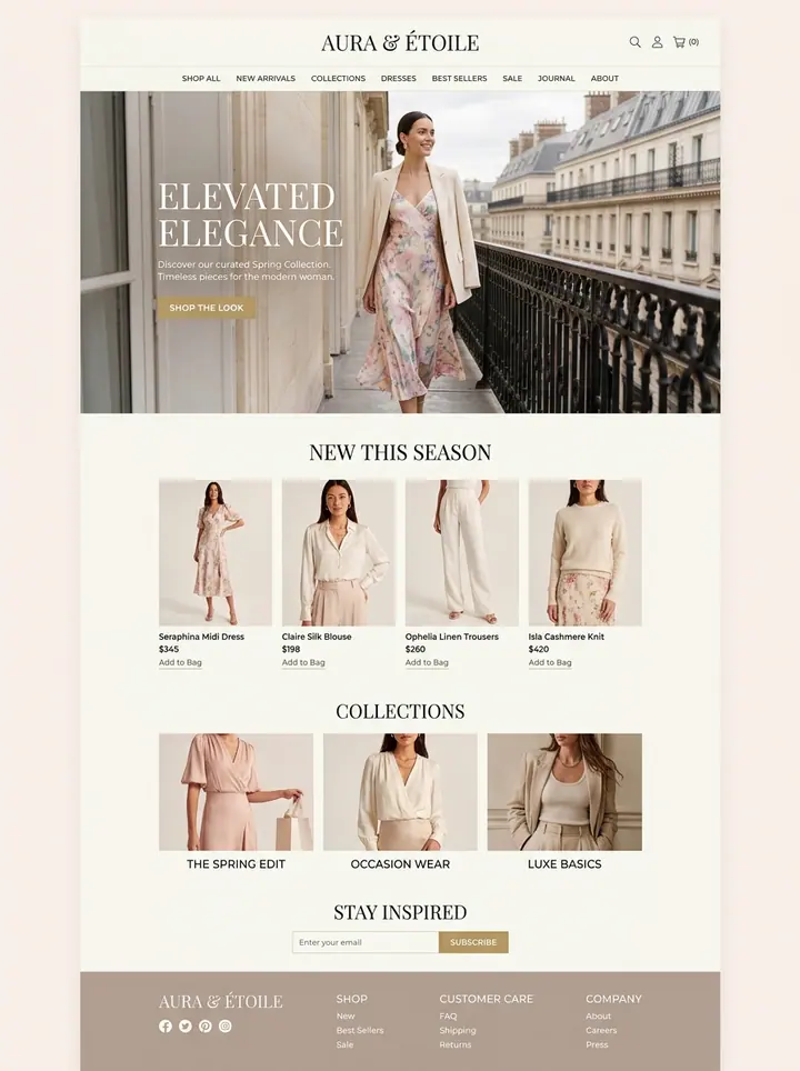 Vista previa de un concepto de boutique: tienda de moda