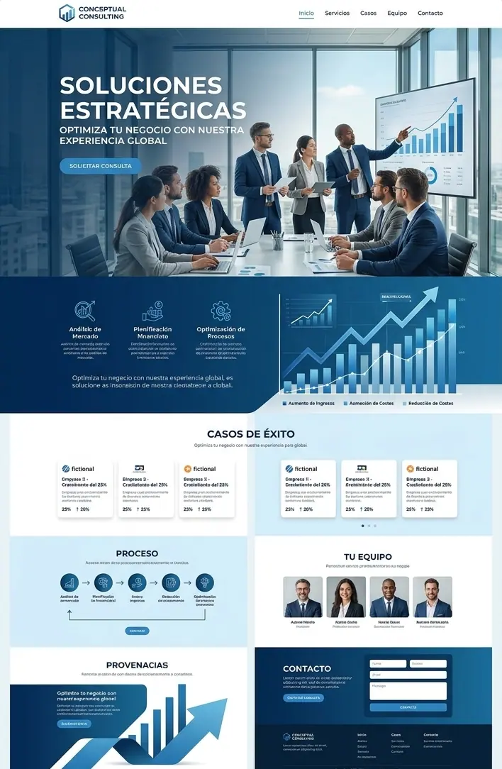 Vista previa de un concepto de consultoría: web corporativa