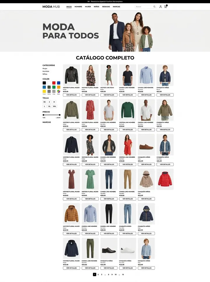 Vista previa de un concepto de moda para todos: catálogo online