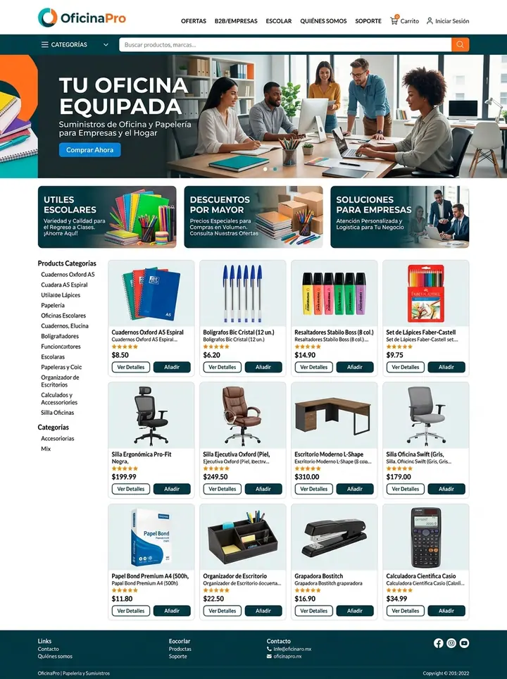 Vista previa de un concepto de oficina y papelería: catálogo para empresas